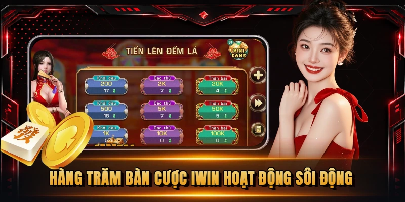 Hàng trăm bàn cược iWin hoạt động sôi động