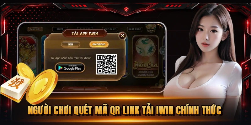 Người chơi quét mã QR link tải iWin chính thức