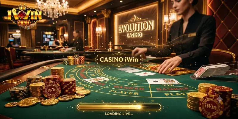 EVOLUTION Casino iWin trải nghiệm chơi casino trực tuyến cuốn hút khó bỏ